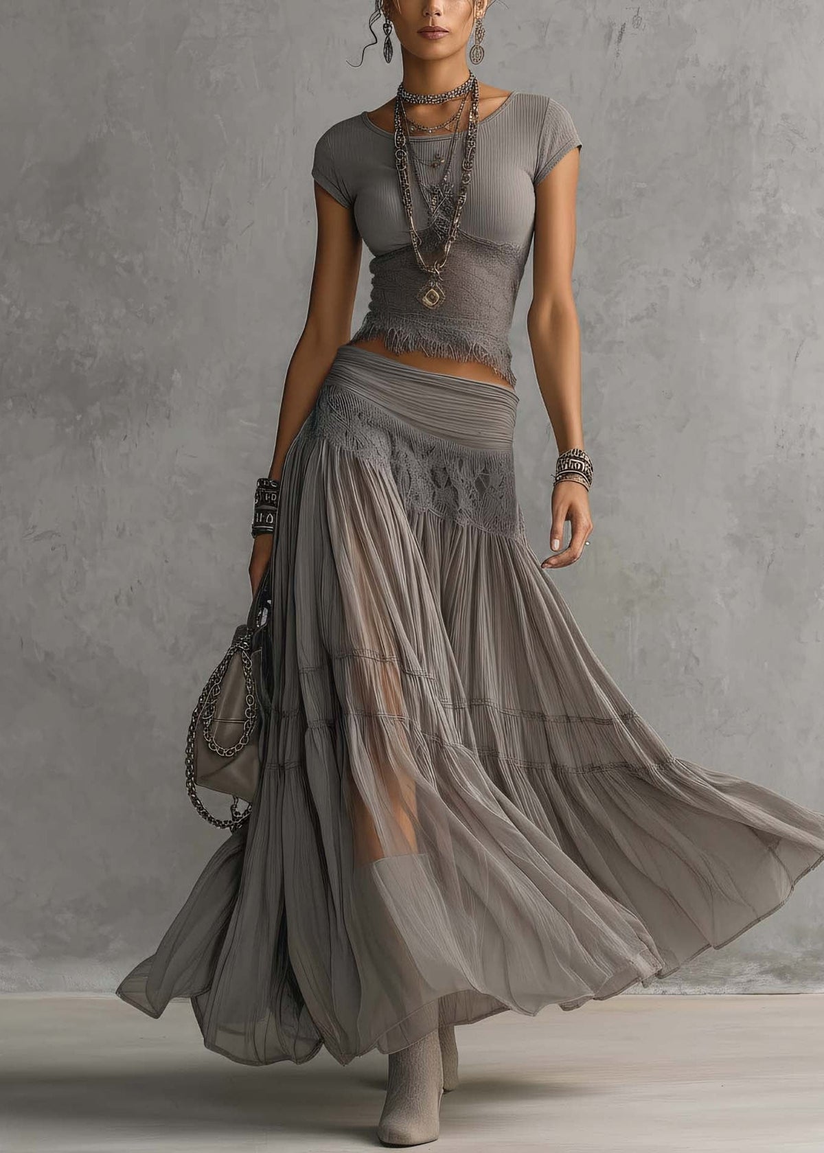 Natalia | Conjunto Glamour Plateado