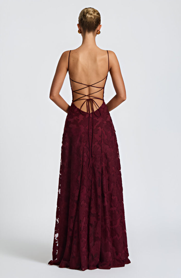 Francisa | Vestido largo de Mujer con cuerpo de encaje