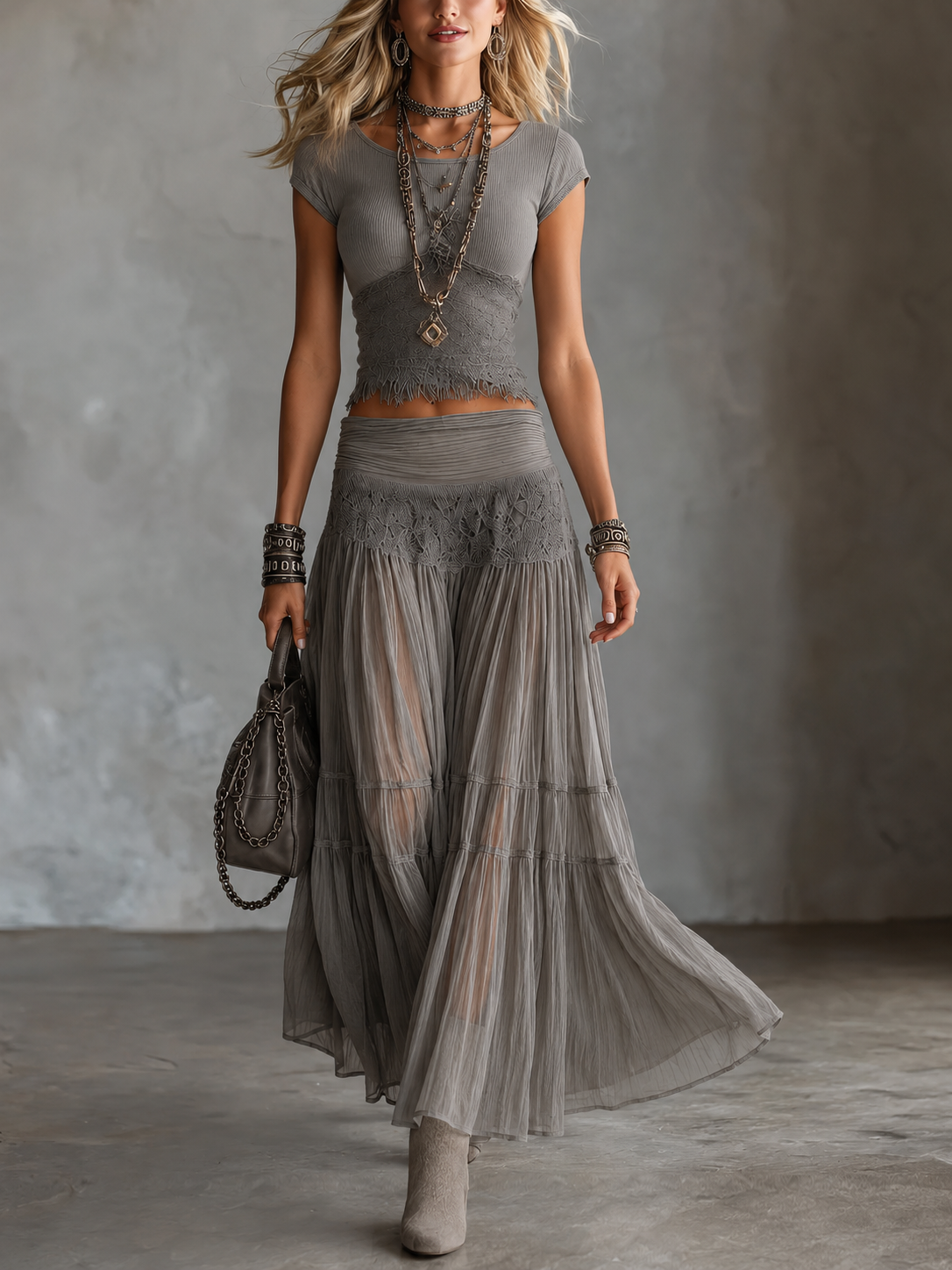 Natalia | Conjunto Glamour Plateado