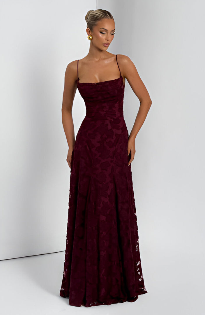 Francisa | Vestido largo de Mujer con cuerpo de encaje